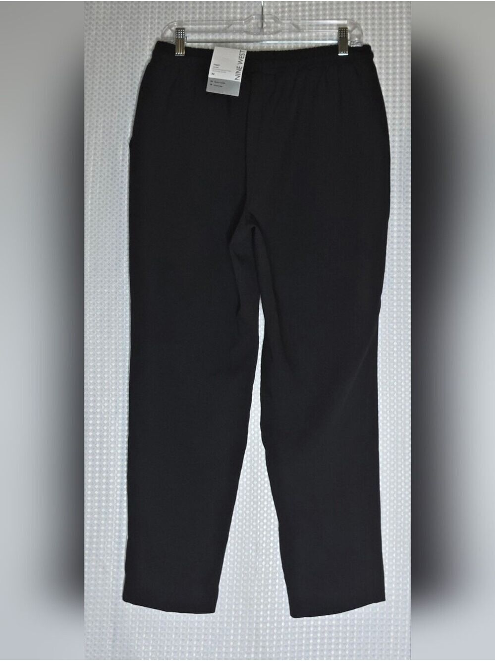 Nine West Black Drawstring Pants Women Pull On Work Pants Comfy Elastic Waist M - Picture 7 of 7